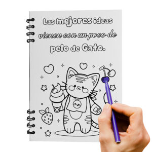 Cuaderno Gato Tapa Para Colorear De 17 X 24 Cm